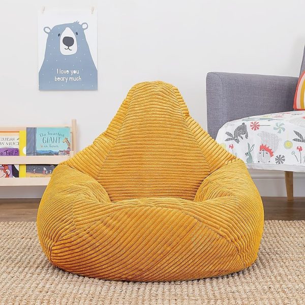 Jumbo Cord Beanbag Chair Cover Unfilled Large Bean Bag – Mustard