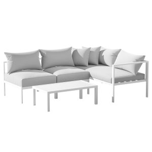 4 Seater Outdoor Sofa Set Aluminium Lounge Setting