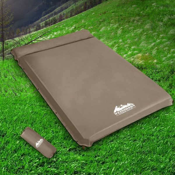 Double Size Self Inflating Mattress Mat 10CM Thick   Coffee
