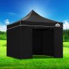 Gazebo Pop Up Marquee 3x3m Folding Wedding Tent Gazebos Shade Black