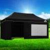 Gazebo Pop Up Marquee 3x6m Folding Wedding Tent Gazebos Shade Black