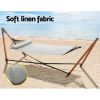 Wooden Hammock Chair with Stand Linen Hammock Bed Timber Steel 200KG