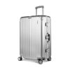 28″ Luggage Trolley Travel Suitcase Set TSA Carry On Lightweight Aluminum Silver