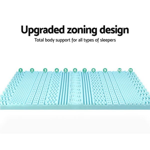 Bedding 11-zone Memory Foam Mattress Topper 8cm – Double