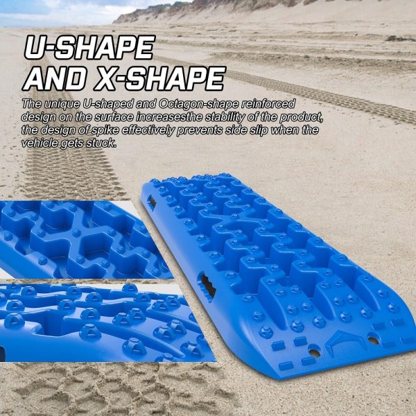 X-BULL Recovery tracks Boards 10T 2 Pairs Sand Mud Snow With Mounting Bolts pins Blue