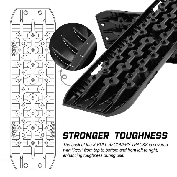 X-BULL Recovery tracks Boards 10T 2 Pairs Sand Mud Snow With Mounting Bolts pins Black