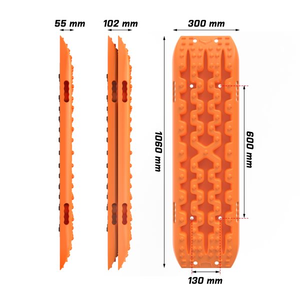 X-BULL Recovery tracks Boards 10T 2 Pairs Sand Mud Snow With Mounting Bolts pins Orange