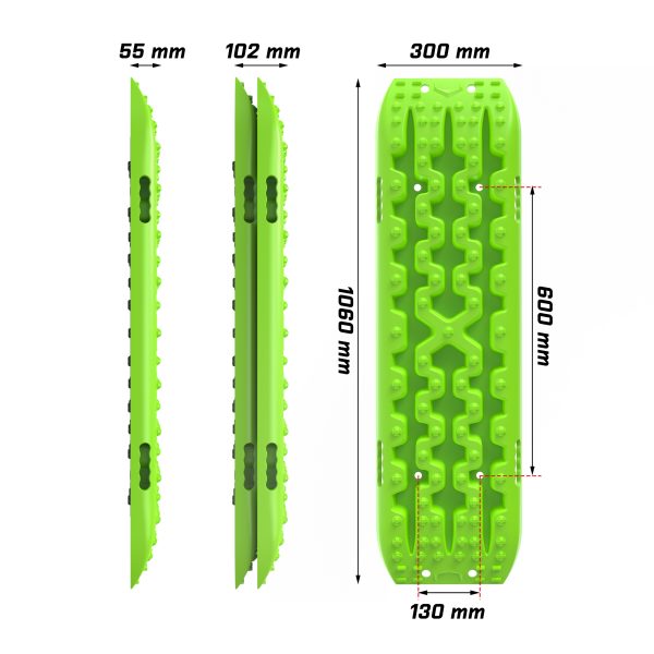 X-BULL Recovery tracks Boards 10T 2 Pairs Sand Mud Snow With Mounting Bolts pins Green