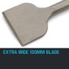 Baumr-AG 100mm Extra Wide Flat Tile Lifter Jackhammer Chisel Bit, 30mm x 410mm
