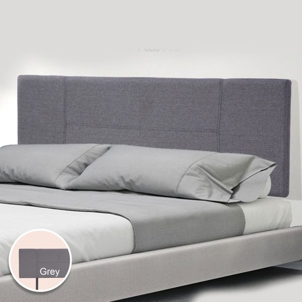 Linen Fabric Queen Bed Headboard Bedhead – Grey