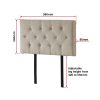 Linen Fabric Single Bed Deluxe Headboard Bedhead – Beige