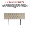 Linen Fabric King Bed Deluxe Headboard Bedhead – Beige