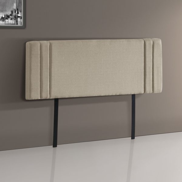 Linen Fabric Double Bed Deluxe Headboard Bedhead – Beige