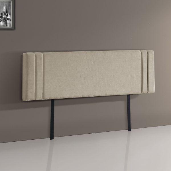 Linen Fabric King Bed Deluxe Headboard Bedhead – Beige