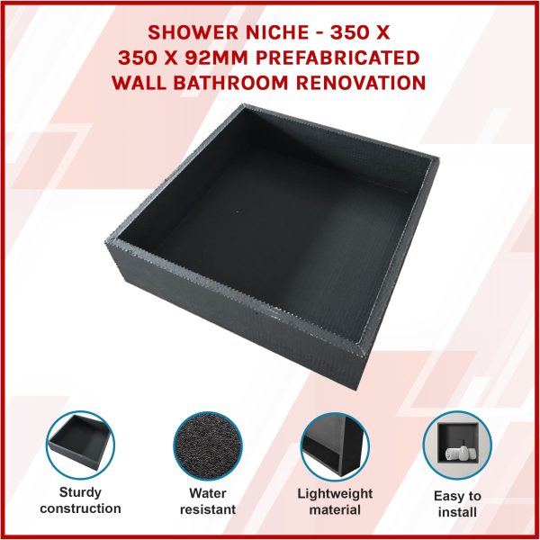 Shower Niche – Prefabricated Wall Bathroom Renovation – 350 x 350 x 92 mm