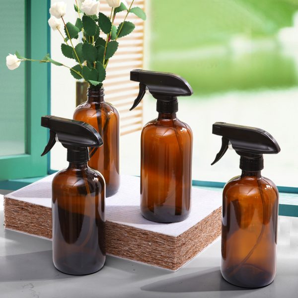 6x 500ml Amber Glass Spray Bottles Trigger Water Sprayer Aromatherapy Dispenser