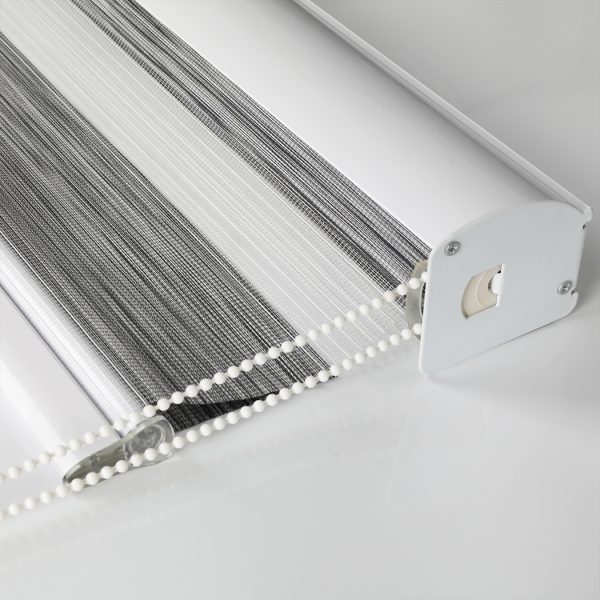 Blackout Zebra Roller Blind Curtains Double Window Sunshade 120×210 Grey