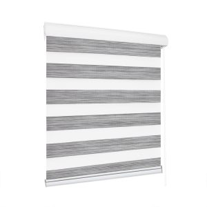 Blackout Zebra Roller Blind Curtains Double Window Sunshade 150x210 Grey