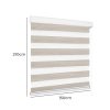 Blackout Zebra Roller Blind Curtains Double Window Sunshade 150×210 White