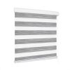 Blackout Zebra Roller Blind Curtains Double Window Sunshade 180×210 Grey