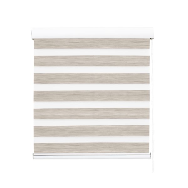 Blackout Zebra Roller Blind Curtains Double Window Sunshade 180×210 White