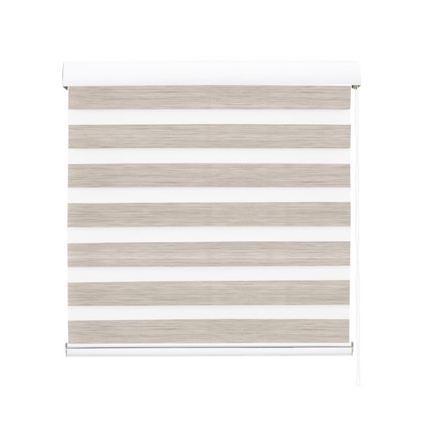 Blackout Zebra Roller Blind Curtains Double Window Sunshade 210×210 White