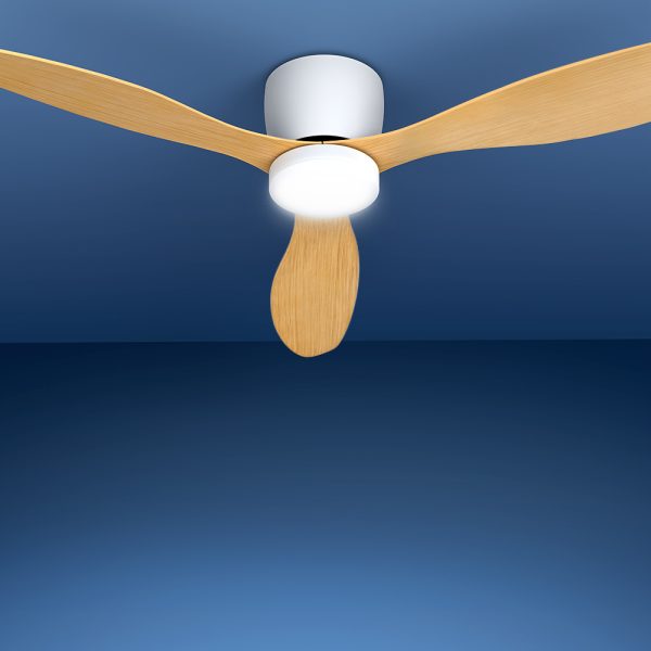 Devanti 52” Ceiling Fan DC Motor w/Light w/Remote – Light Wood