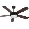 Devanti 52” Ceiling Fan AC Motor 5 Blades w/Light – Dark Wood