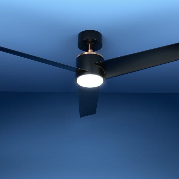 Devanti 52” Ceiling Fan DC Motor w/Light w/Remote – Black