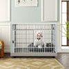 Dog Crate Pet Kennel Indoor Sturdy ABS Plastic Wheels Double Door L