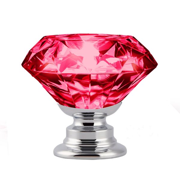 16 Pcs Red Crystal Knobs Diamond 40mm Diameter Door Cabinet Handle