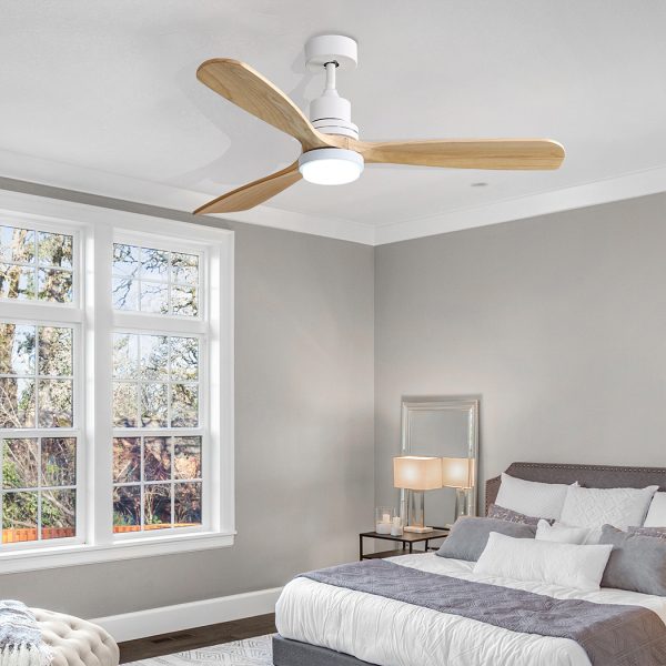 Spector Ceiling Fan 52” DC Motor Wood Blades with Light LED Remote Control