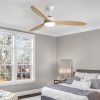 Spector 52” Ceiling Fan LED Light DC Motor Remote Control 5 Speed Wooden Blade