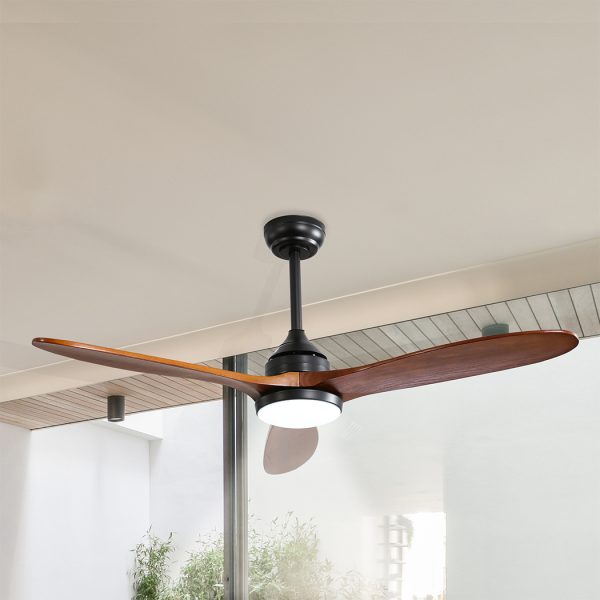 Spector 52” Ceiling Fan DC Motor LED Light Wood Blade Remote Control 1300mm