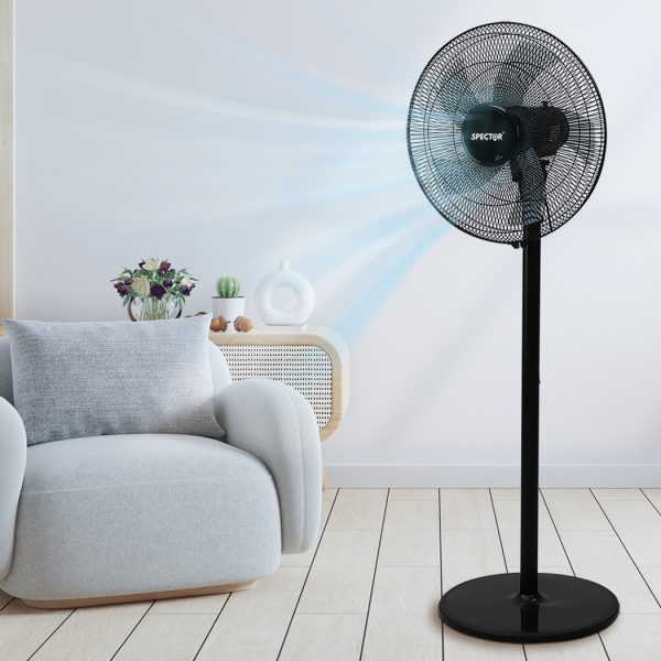 Spector Pedestal Floor Fan Portable Commercial Cooling Fans 2 Height 3 Speed