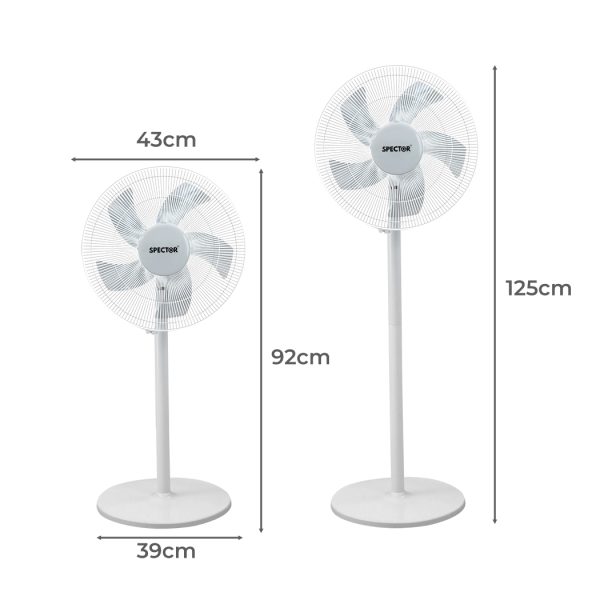 Spector Pedestal Floor Fan Portable Commercial Table Cooling Fans 3 Speed
