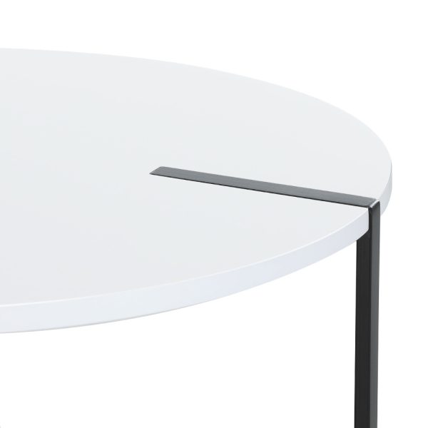 Coffee Table Side Table Round White Cedric
