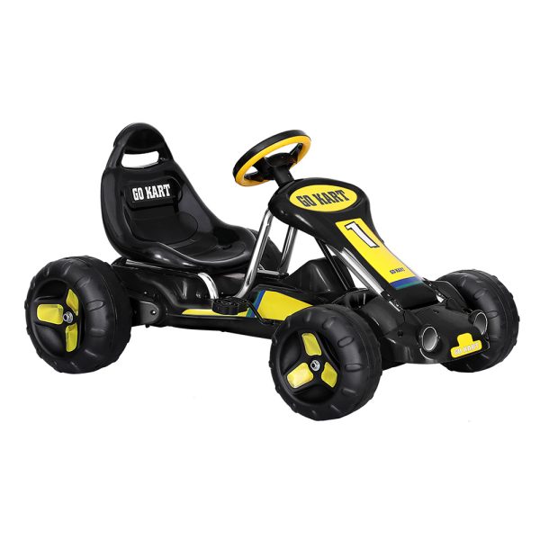 Kids Pedal Go Kart Ride On Toys Racing Car Plastic Tyre Black