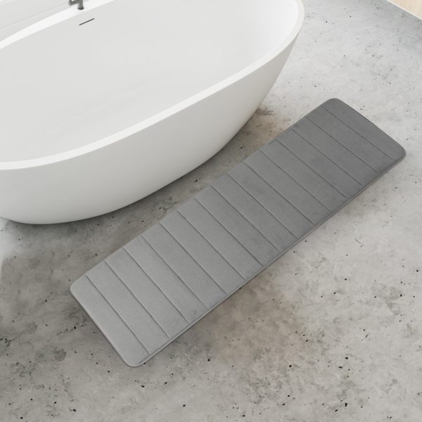 Bathroom Mats Floor Mat Bath Anti Slip Toilet Carpet Meomory Foam Large Grey