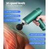 Massage Gun 30 Speed 6 Heads Vibration Muscle Massager Chargeable Green
