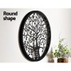 Metal Wall Art Hanging Sculpture Home Decor Leaf Tree of Life Round Frame