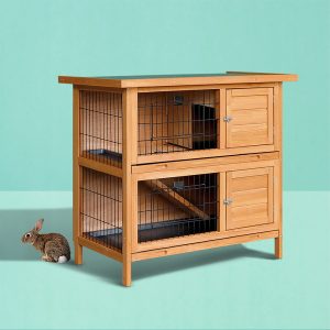 Rabbit Hutch 91.5cm x 45cm x 82cm Chicken Coop Large Wooden House Run Cage Pet Bunny