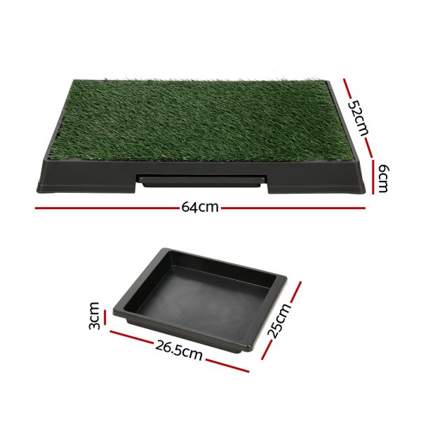 Pet Training Pad Dog Potty Toilet Large Portable With Tray Grass 2 Mats
