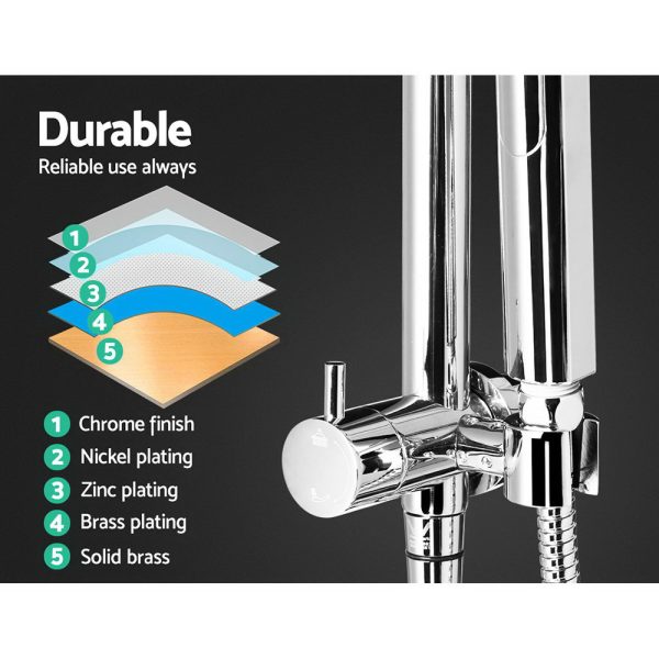 WELS 9” Rain Shower Head Set Round Handheld High Pressure Wall – Silver, 9” Round Shower Head + Shower Taps Set
