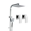 WELS 10” Rain  Set Round Handheld High Pressure Wall Chrome – 10” Round Shower Head + Shower Taps Set