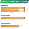 12 Pack Bamboo Adjustable Kitchen Drawer Dividers (Large, 44-55 cm)
