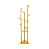 Bamboo Clothing Rack with 9 Hooks Multi Layer Shelf (Natural)