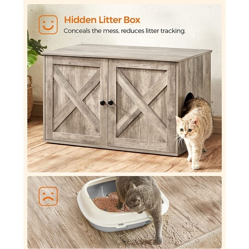 Cat Litter Box Enclosure Greige PCL002G01