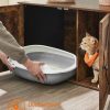 Cat Litter Box with Removable Divider Table Vintage Brown