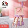 Floofi 101cm Galaxy Plush Cat Condo Cat Tree Pink Purple